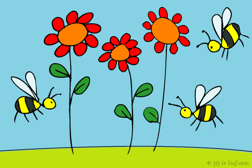 Kaart: Van de bloemetjes en de bijtjes