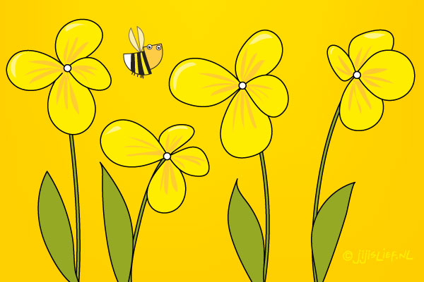 Kaart: Bloemen met bij